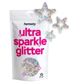 Glitter Shaped Hollow Star Ultra Sparkle Sequin Party Decoration Silver Holographic Nail, Body, Face, Arts, Crafts 50g / 1.7oz