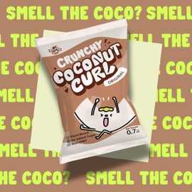 COCOCURL Crafted Crunchy Coconut Chips – Unsweetened, Gently Toasted, Never Fried, No Sugar Added, Healthy Snack from Real Coconut – 0.7 Oz (Pack of 10, Original)