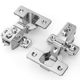Chibery 20 Pack 1/2" Overlay Soft Close Face Frame ＆ Frameless Hinges, Stainless Steel Quiet 3D Concealed for Kitchen Door, 105° Slow Smooth Hardware Replacement, Self Closing Hidden, Satin Nickel