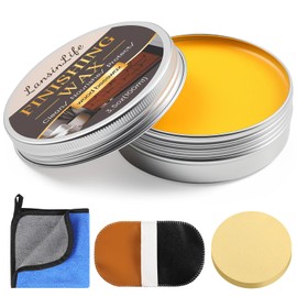 Wood Wax for Furniture, All Natural Paste Wax for Wood Polishing, Chalk Paint Beeswax for Sealing &Protecting Painted and Raw Wooden Surfaces, Beeswax Polish for Floors, Cabinets, Tables, Doors, 3.5oz