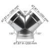 ECOPRO VENT 8" Inch 3 Way Metal Duct Splitter. 60