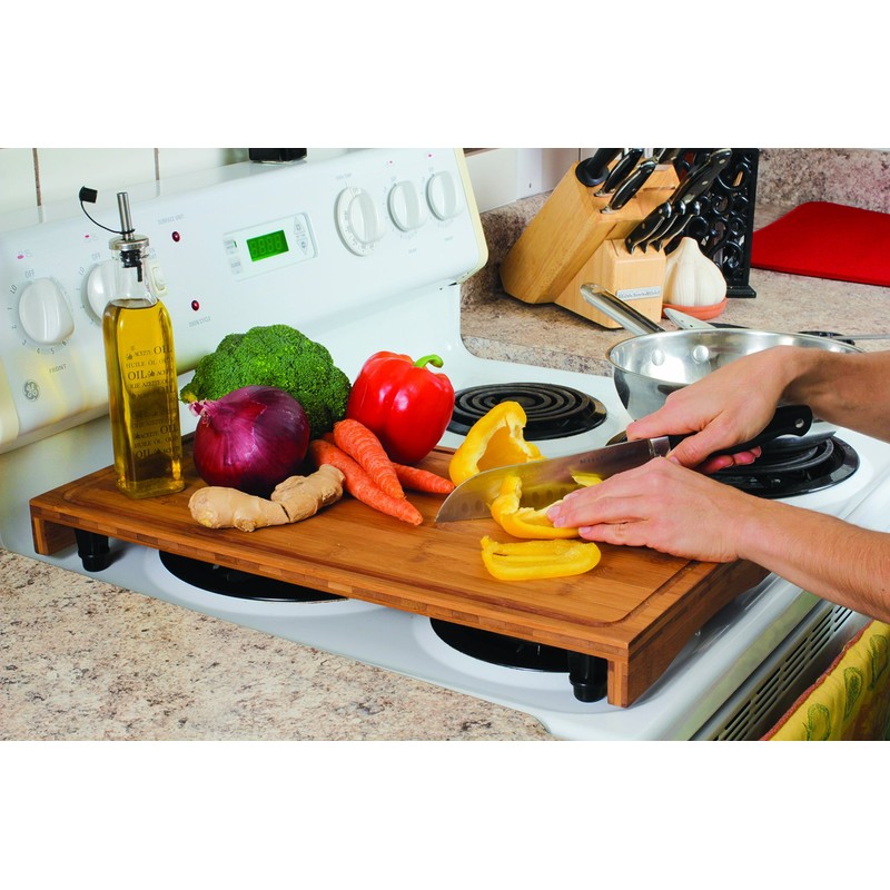 Camco Bamboo Stove Top Work Surface with Adjustable Legs &