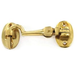 SISI UK® Cabin Hook 75mm Polished Brass Door Handle Store,Gate Latch, Door Latch, Door Hook, Hook and Eye Latch, Cabin Hook, Gate Hook, Hook and Eye, Garden Gate Latch, Door Catch