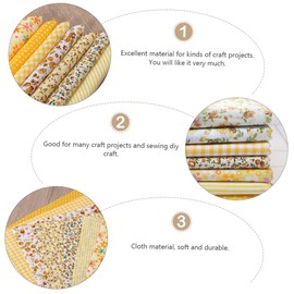 KONTONTY 7pcs Pure Cotton Floral Quilting Fabric Muslin Cloth for DIY Quilting Easy to Cut Fold Glue Sew and Staple