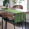 Alynsehom Macrame Table Runner Green Boho Table Runner with Tassels