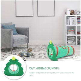 POPETPOP Outdoor Playset Toy Christmas Tree Pet Hiding Tunnel Foldable Cat Sleeping Tunnel Tube Toys Collapsible Tunnels Bored Hole Toy for Dog Puppy Kitten Cat Tunnel