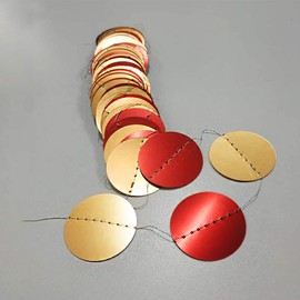Gold Maroon Party Decorations Scarket Red Circle Dots Garland Streamer Hanging Backdrop for Wedding Birthday Engagement Bridal Shower Bachelorette Valentines Day Chinese New Year