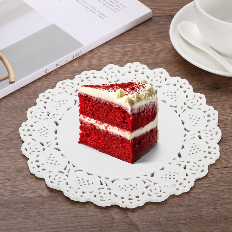 sourcing map 100 Pcs White Lace Paper Doilies 10.5 Inch