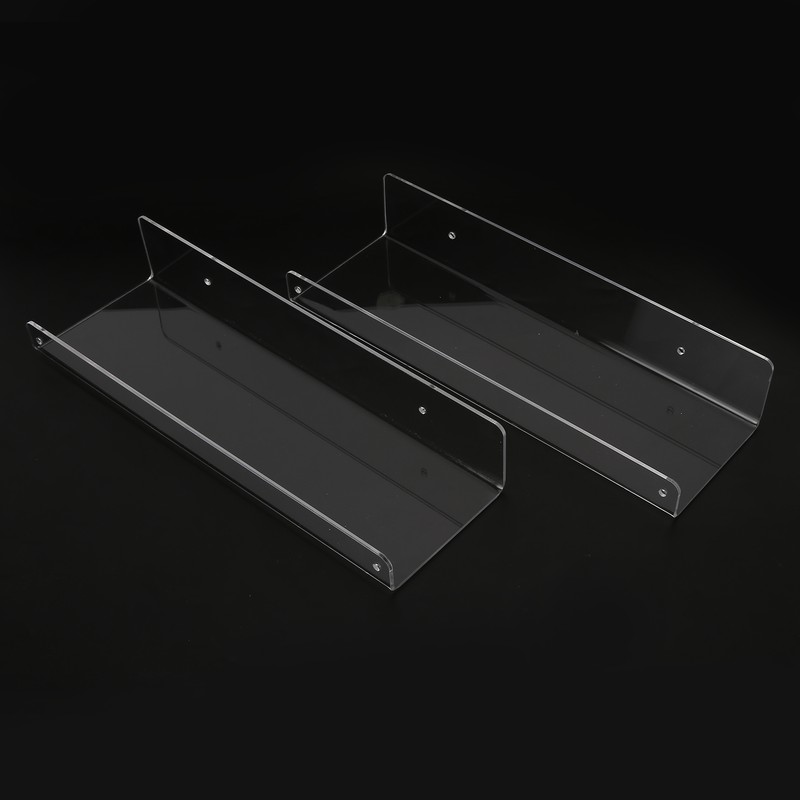 2Pcs Floating Wall Ledge Shelf Acrylic Concealed Bathroom Rack for