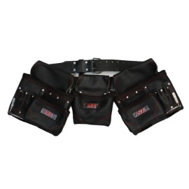 Seven Star Tools Genuine Leather Framer’s Tool Belt – Black w/ Red Stitching