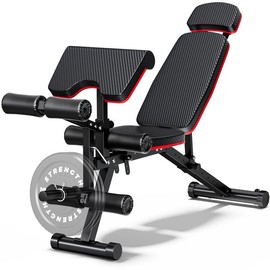 Bearbro 10 Positions Adjustable Weight Bench Workout Bench for Home Gym,Olympic Weight Bench Press for Full Body Workout 900lbs - Color: Black