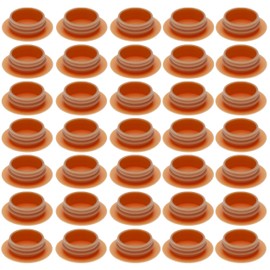 Plastic Сap Hole Cover Plastic End Caps Ribbed Inserts for Round Tubes Holes Size 14.5mm x 19mm (Pack of 100) Beech Wood Color