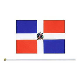 10 Pack Dominican Dominicans Flags on Stick 5x8 Inch,Patriotic Decorations,Classroom Decor,Small Mini Flags on Sticks,Flag Decorations for Party.