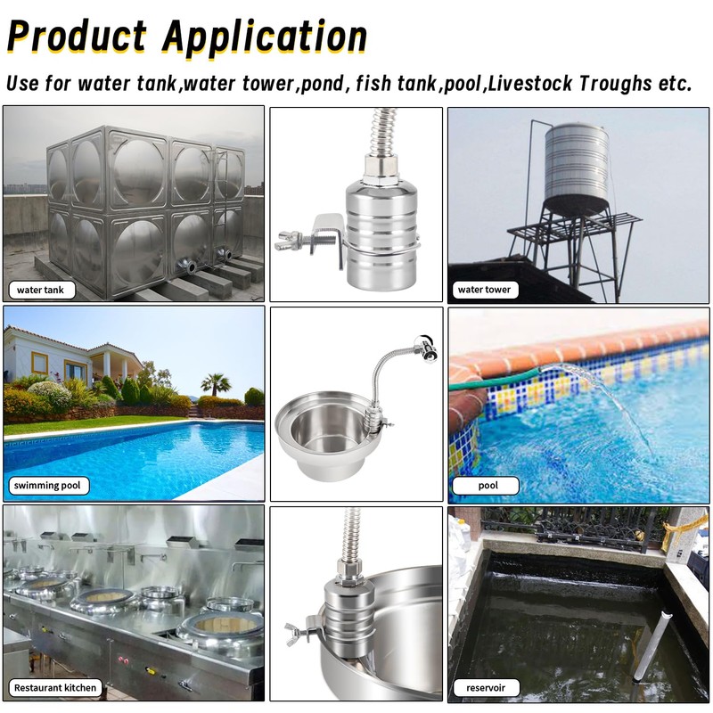MEUPMEOP Float Valve, 1/2" to 3/4" 1" 304 Stainless Steel