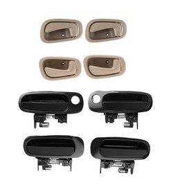 Exterior Interior Door Handle Fit for 1998 1999 2000 2001 2002 Toyota Corolla Chevy Prizm Front Rear Passenger Driver Door Handles Set of 8