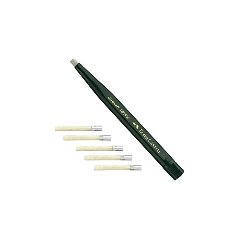 Faber-Castell 180300 Rotary Pen with Glass Eraser, Barrel Colour: Green