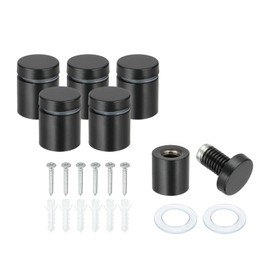 PATIKIL 3/4" x 1" Standoff Screws, 6Pcs Stainless Steel Wall Mount Sign Screw Stand Off Mounting Hardware Advertising Nail for Hanging Acrylic Picture Frame, Black