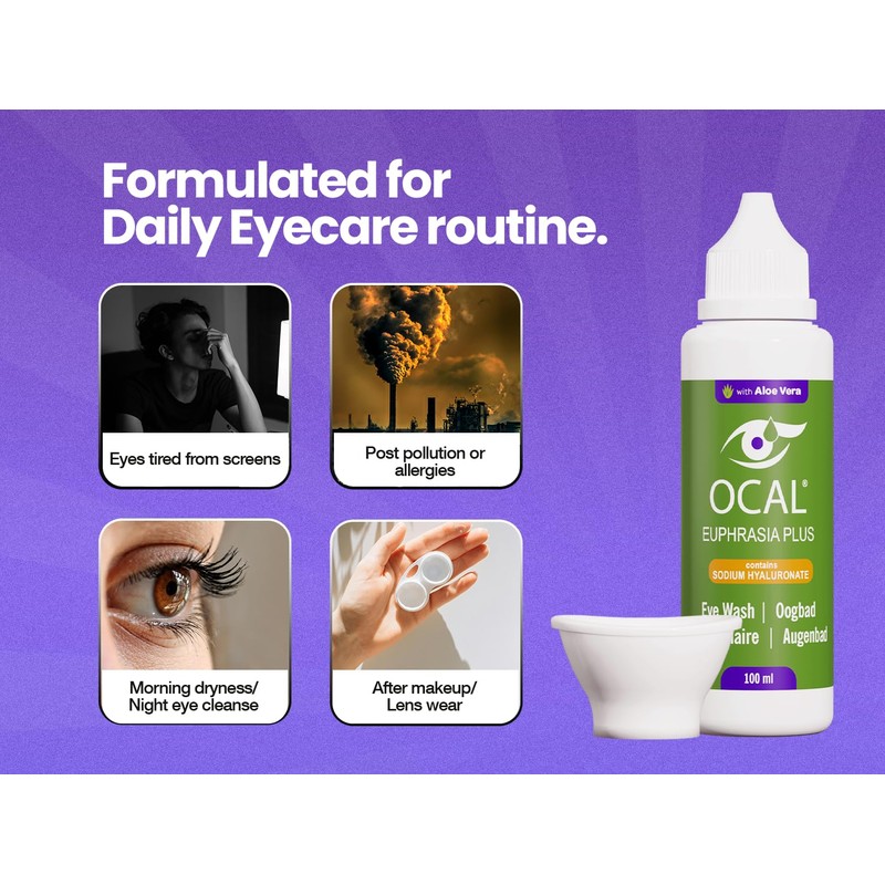 OCAL Euphrasia Plus Eye Wash – 100ml | with Aloe