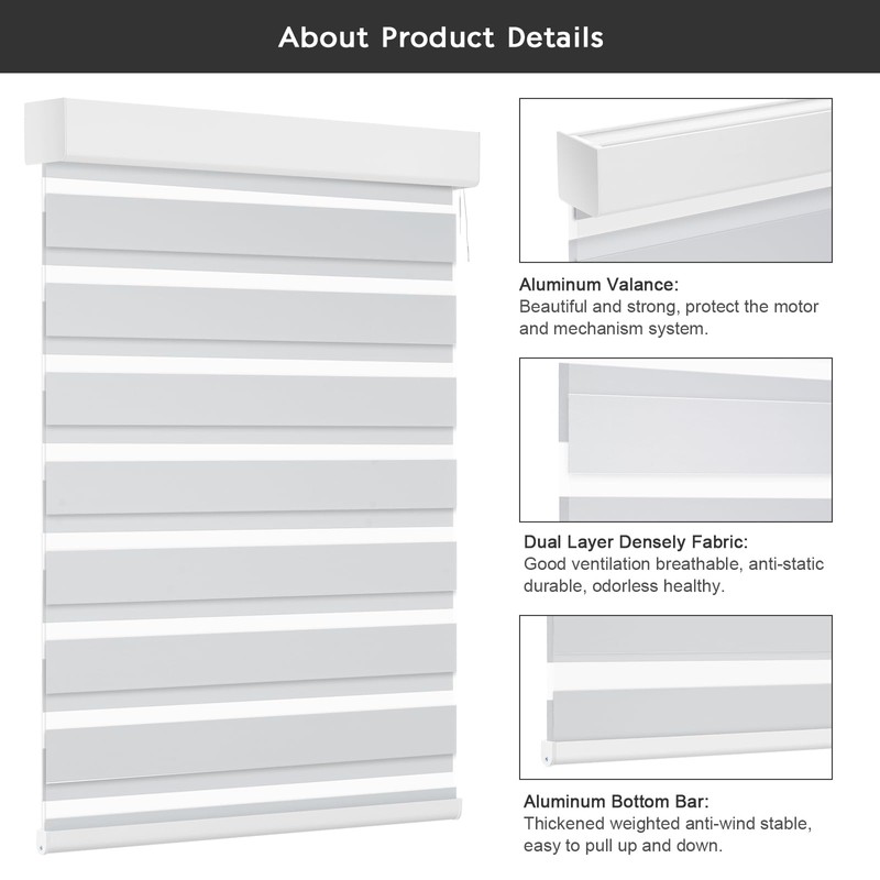 Changshade Blackout Motorized Smart Electric Automatic Zebra Blinds with Remote