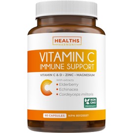 Vitamin C Immune Support Supplement - Immunity Boost Blend with Elderberry Vit C Zinc for Daily & Seasonal Support - Immunity Supplement - Vitamin C Supplement - 60 Vitamin C Capsules, 1 Month Supply
