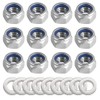 Hex Lock Nuts 20pcs M3 to M10 with Flat Washers