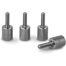 Precisiongeek Stainless Steel Knurled Screws M3.5 x 12 mm (Pack of 4) Hex Key