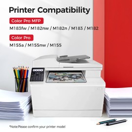 215A Toner Cartridge Set 4-Pack High Yield Replacement for HP 215A W2310A W2311A W2312A W2313A Compatible with HP Color LaserJet Pro MFP M182n M182nw M183fw M155a M155nw Printer Ink Black All-in-One