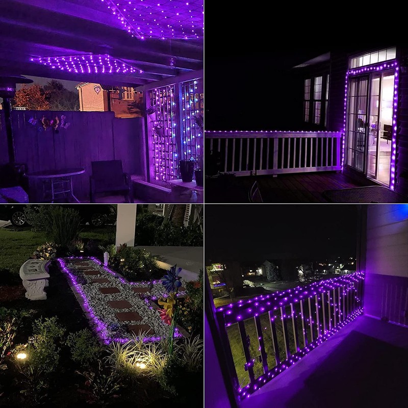 QITONG 2 Pack Purple Solar Fairy Lights Outdoor Waterproof, Each