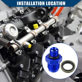 Hihaha Fuel Connector with Washer / Inner Fuel Line Male Flare Adapter for Cars M10x1.0 to 6AN Male Flare Adapter / 1 Set Blue