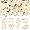 UR URLIFEHALL 100 Pcs Unfinished Wooden Cutouts Fruit Wood Shapes