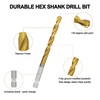 GMTOOLS 10 Pcs 1/4" Titanium Coated Twist Hex Shank Drill