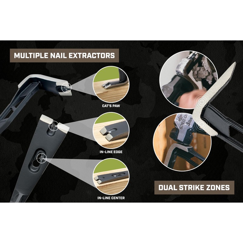 Spec Ops Tools 18" Flat Pry Bar Crowbar, Lightweight Skeletonized