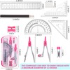 Zonon 6 Sets Math Geometry Kit Student 10 Pcs Shatterproof