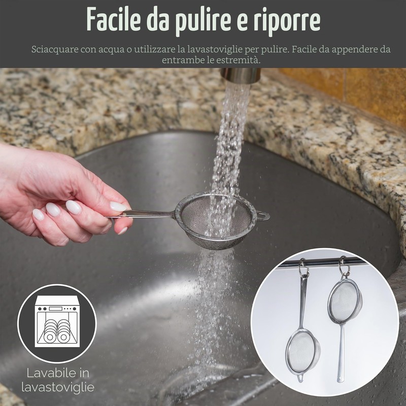 Setaccio per tè Matcha, maglia molto fine, in acciaio inox,
