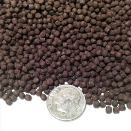 Aquatic Foods Inc. 3mm - 1/8" Floating/Sinking California Blackworm Pellets with Color Enhancers and Vitamins for Catfish, Shrimp, Discus, Cichlids, Koi & Pond Fish, All Tropical Fish - 10-lbs