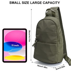 TASSINI TRENDS Women's Lightweight Crossbody Sling Bag, Travel and Hiking (DARKGREEN)