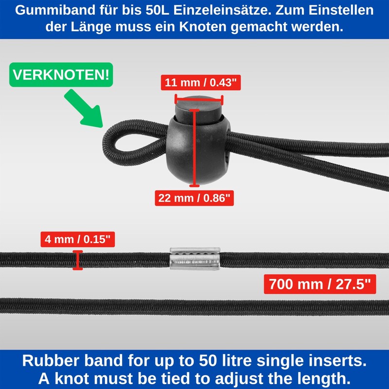 Universal Rubber Band for Rubbish Bins, Pack of 4, Fits