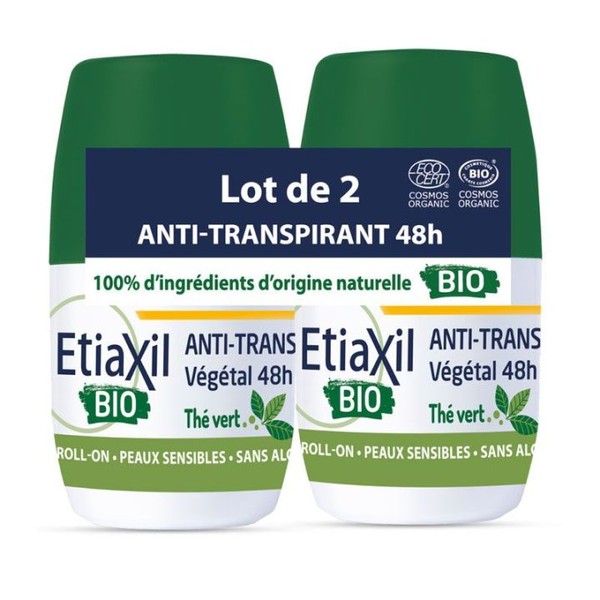 Etiaxil organic thé vert Déodorant 48H Roll-on /50ml, Batch of 2 x 50 ml