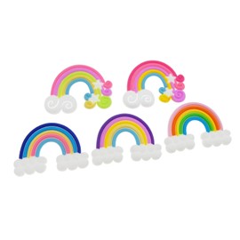 JJGQAZ 50pcs Assorted Cute Rainbow Slime Charms Clouds Ornaments Flat Back Charms for DIY Scrapbooking Crafts Accessories