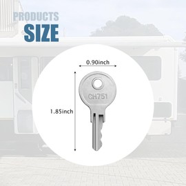 5 Pack CH751 Keys, Universal CH751 Replacement Keys for RV Campers Door Lock, Storage, Cabinet, Tool Boxes (5)