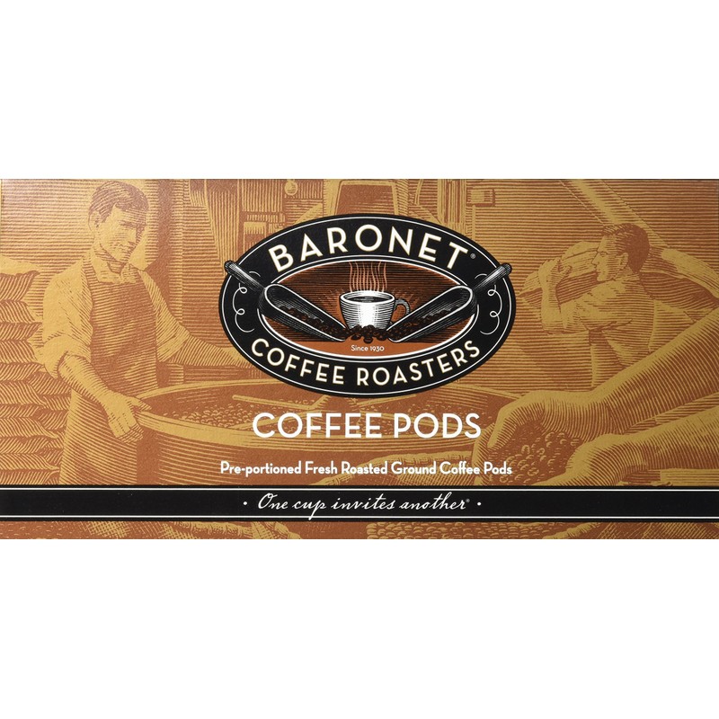 Baronet Coffee Single Espresso Light ESE Pods, 54 Count, 2.0