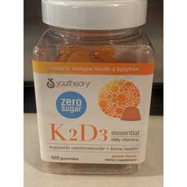 Youtheory K2 D3 Zero Sugar Gummies, 120 Gummies BB 7/2026