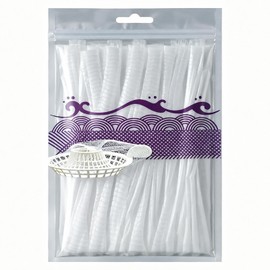 Mamakura Bath Drain, Hair Net, 200 Pieces, New Type, Odorless, Very Soft, Easy to Use, Drainage, Universal, 6.7 inches (17 cm), White