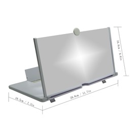 14" Mobile Phone Screen Magnifier, 3D HD Projector for Movies & Videos, Foldable Stand with Screen Amplifier, Supports All Smartphones (White, 14 inches)