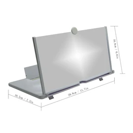 14" Mobile Phone Screen Magnifier, 3D HD Projector for Movies & Videos, Foldable Stand with Screen Amplifier, Supports All Smartphones (White, 14 inches)