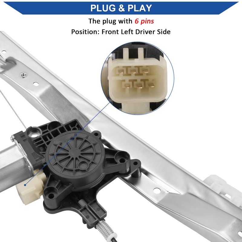 Obaee 748-508 Front Left Driver Side Power Window Regulator and