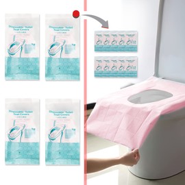 Pack of 40 Disposable Toilet Seat Covers, Waterproof Toilet Covers for Travel with Toddlers (Individually Packed, Pink)