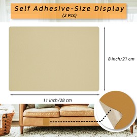 silllule 2 Pcs Beige Self Adhesive Leather Repair Patch,8x11 inch Leather Repair Patch for Sofas Furniture,Leather Repair Kit for Furniture,Car Seats,Couches,Hand Bags, YXFZ-013