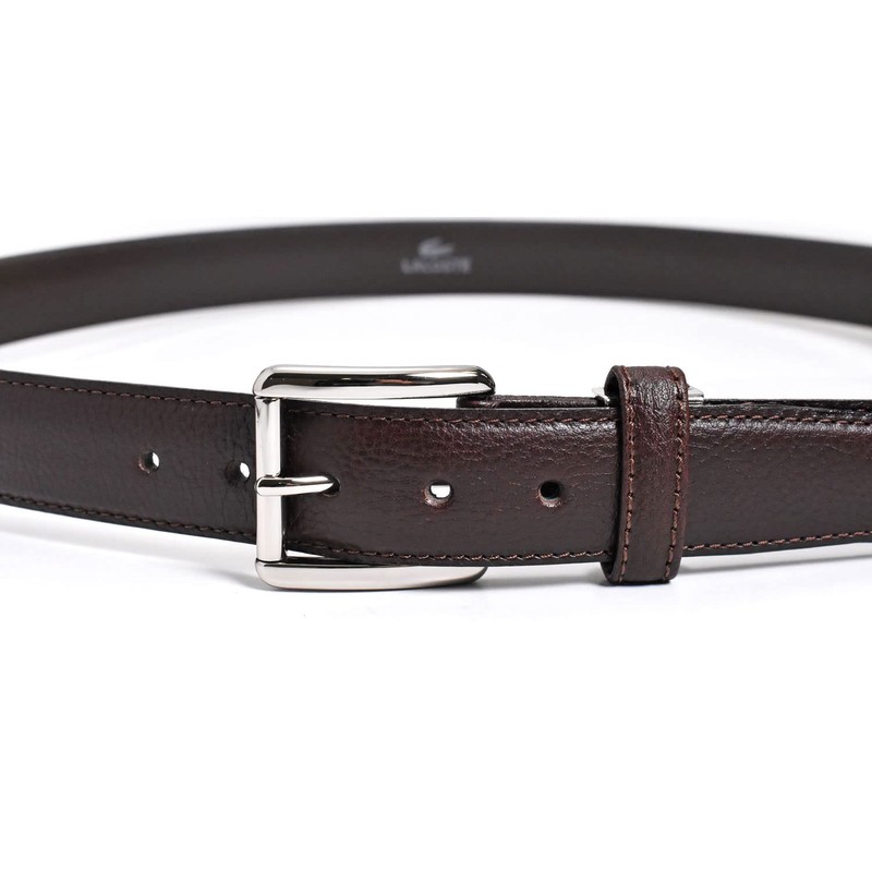Lacoste LB84560 Men's Cow Leather Business Belt, dark brown
