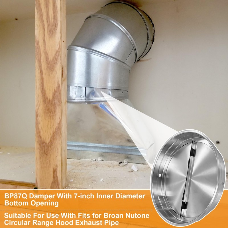 CG BP87Q Vertical Discharge Damper 7-Inch with Foam Round Backdraft